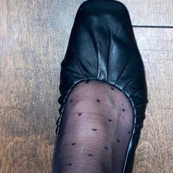 Zara Women's Black Leather Flats - Picture 15 of 16